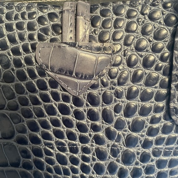 LONGCHAMP Roseau Croco Pilot Blue Crocodile Embossed Leather Tote Bag Purse NWOT - Picture 6 of 16